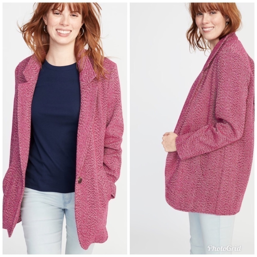 Old Navy Oversized Herringbone Tweed Jacket
